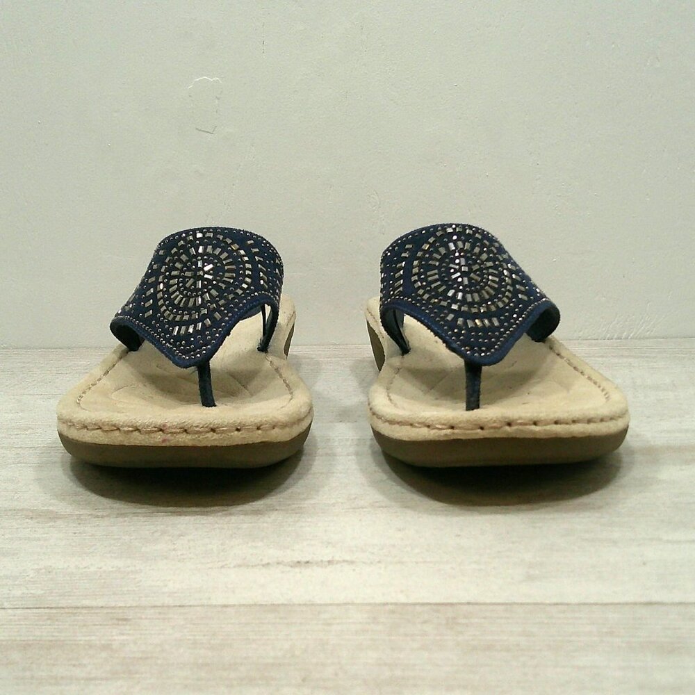 CLIFFS BY WHITE MOUNTAIN Navy Women's Cienna Mini Wedge Flip Flop Sandal Size 11 - Picture 2 of 11